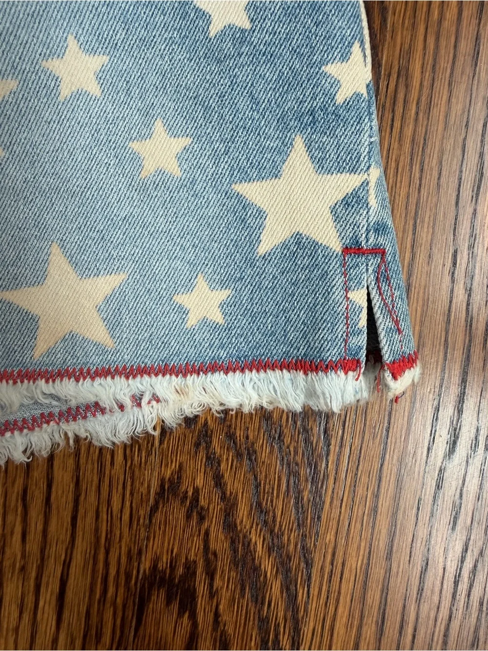 No Boundaries Light Blue Star Print American Denim Shorts